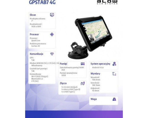Tablet Blow GPSTAB7 7" 32 GB 4G LTE Czarne (79-056#)