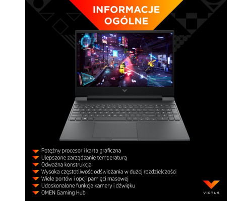 Laptop HP Victus 15-fa0155nw i5-12450H / 16 GB / 512 GB / RTX 3050 Ti (715K9EA)