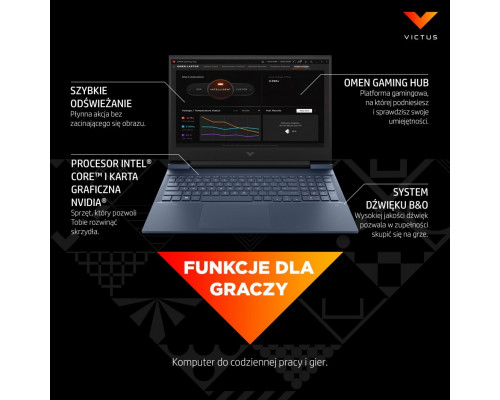 Laptop HP Laptop HP Victus 16-d0583nw 5Z828EA Intel i5 / 8GB / 512GB SSD / RTX3050 / FullHD / Win11 / Czarny
