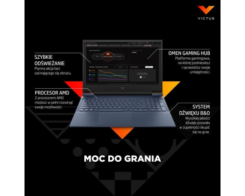 Laptop HP Laptop HP Victus 16-e0096ur 5S7Y4EAR Ryzen 7 / 16GB / 512GB SSD / RTX 3060 / FullHD / Win11 / Niebieski