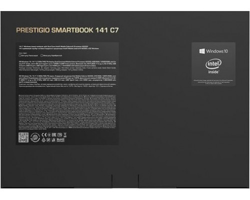 Laptop Prestigio Prestigio SmartBook 141 C6, 14.1"(1366*768) TN, Windows 10 Pro, up to 2.2GHz DC AMD A4-9120e, 4/128GB, BT 4.2, WiFi, USB 3.0, USB 2.0, USB-C, HDD 2.5" slot, MicroSD card slot, mini HDMI, 0.3MP cam, EN kbd, 7.4V@5000mAh bat, Meta