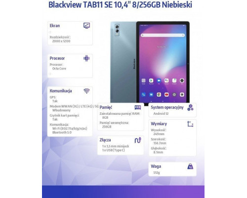Планшет Blackview Tablet TAB11 SE 8/256GB Niebieski