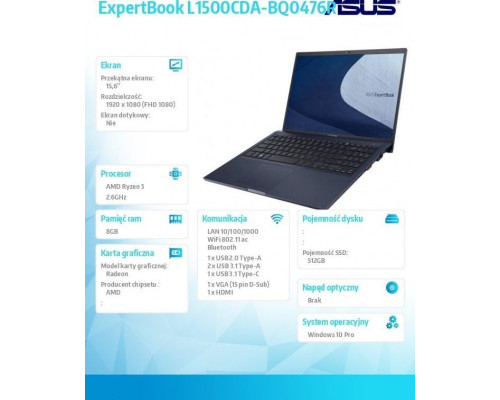 Laptop Asus ExpertBook L1 L1500CDA (L1500CDA-BQ0476R)